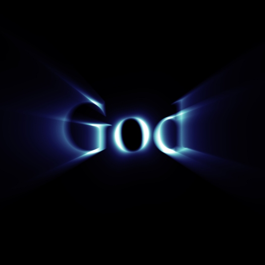 Glowing word God