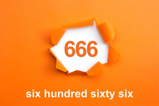 Number 666 - Number written text six hundred sixty six