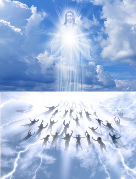 Jesus Christ in sky with clouds heaven